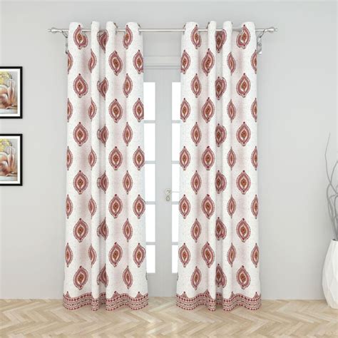 Buy India Inspired Set of 2 Printed Semi-Blackout Door Curtains from ...