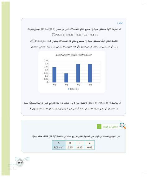 التوزيعات الاحتمالية المنفصلة - الإحصاء - ثالث ثانوي - المنهج السعودي