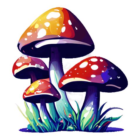 Magic Mushrooms Digital Clip Art · Creative Fabrica