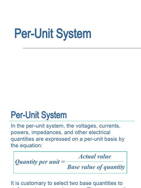 Image result for Per Unit System Examples