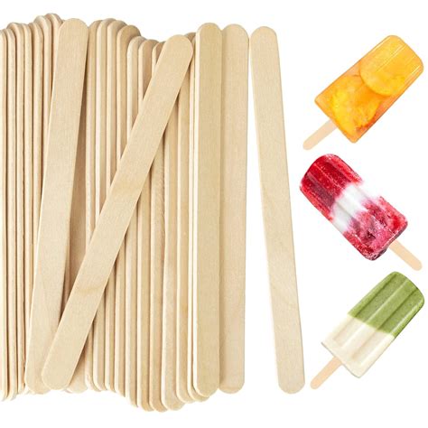 Amazon.com: Pack of 200 Popsicle Sticks, 4.5 Inch Wooden Crafts Ice ...