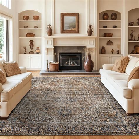 Amazon.com: Brown Area Rugs 9x12 Living Room, Large Custom Size ...
