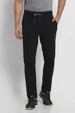 Buy Men Black Solid Casual Track Pants Online - 668452 | Van Heusen