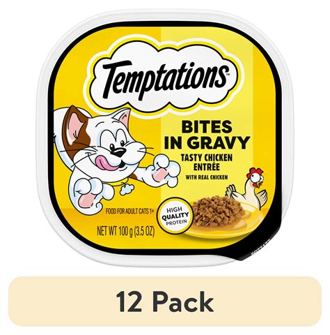 (12 pack) Temptations Tasty Chicken Flavor Bites in Gravy Wet Cat Food ...