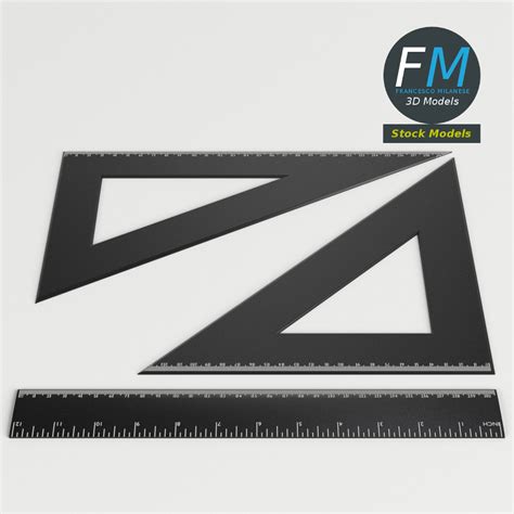 Drafting Ruler and Squares set by FrancescoMilanese85 | 3DOcean