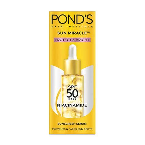 Pond’s Sun Miracle SPF 50 PA++ Sunscreen Serum - Protect & Bright, With ...