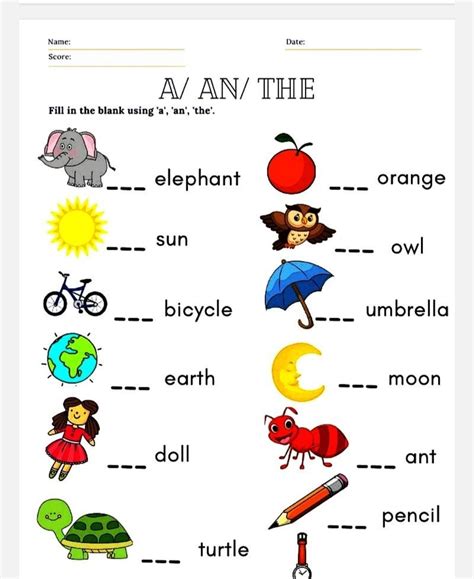 Indefinite Article Worksheet | Twinkl Resources - Twinkl - Worksheets Library