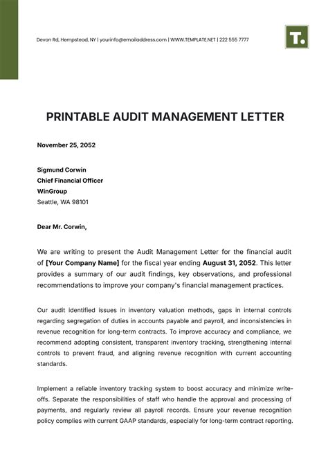 Free Management Letter Templates, Editable and Printable