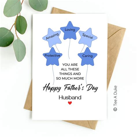 Star Husband Father's Day Card, Father's Day Card for Husband, Father's ...