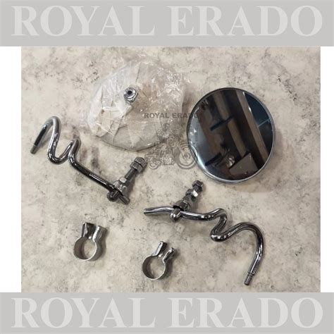 Jalebi Type Handle Fitting Mirror Full Chrome For Bullet Enfield Class ...