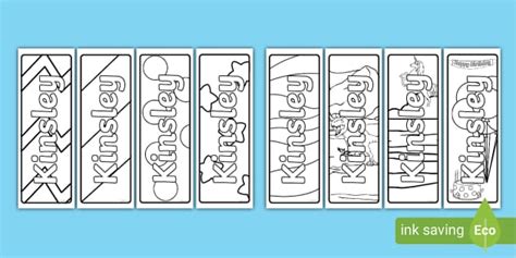 Kinsley Name Simple Colouring Bookmarks | Twinkl | KS1