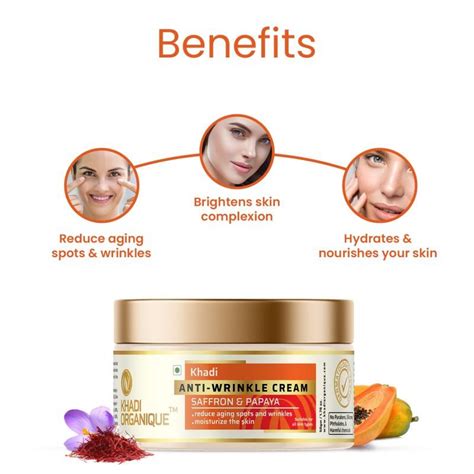 Buy Saffron Papaya Anti Wrinkle Cream - Khadi Organique