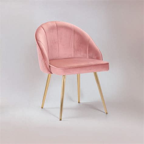 Sleek Velvet Dining Chair Pink – Nestroots