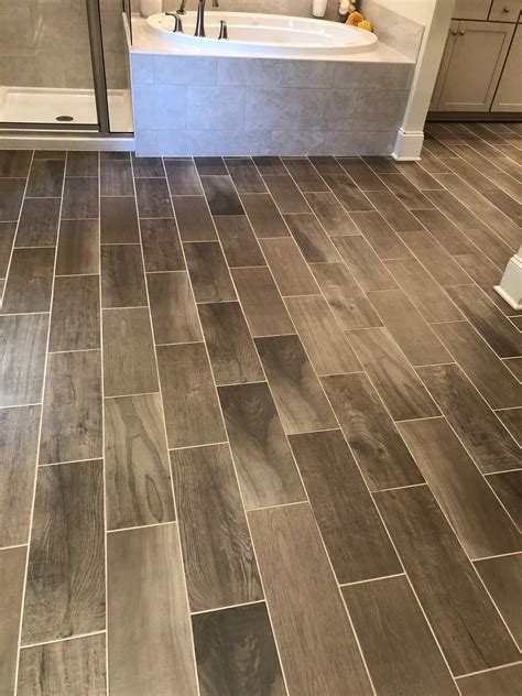 Gray Tile Floor for a Modern Bathroom