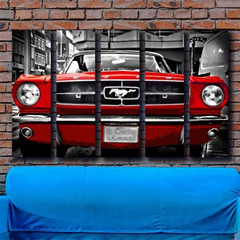 Classic Car Wall Art Print Vintage Mustang Picture on Canvas Retro Automotive Decor by Arizona ...