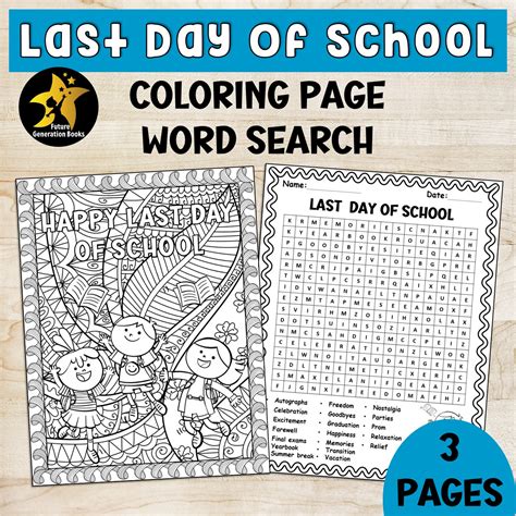 Last Days Of School Countdown Activities Word Search Mindfulness Coloring Page | Made By Teachers