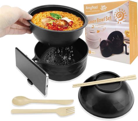 Amazon.com: Anyfeel Ramen Cooker, Microwave Ramen Bowl Set with ...