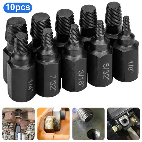 10Pcs Damaged Screw Extractor Set - 1/8" to 13/32" Screw and Bolt ...