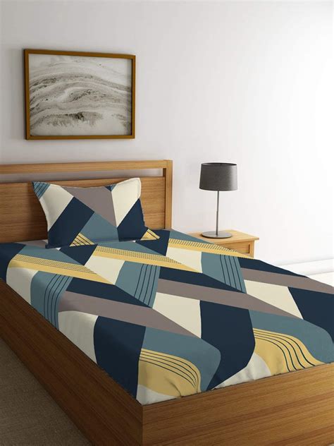 Buy Akshya Glace Cotton Single Size Bedsheet, Elastic Fitted Bedsheet ...