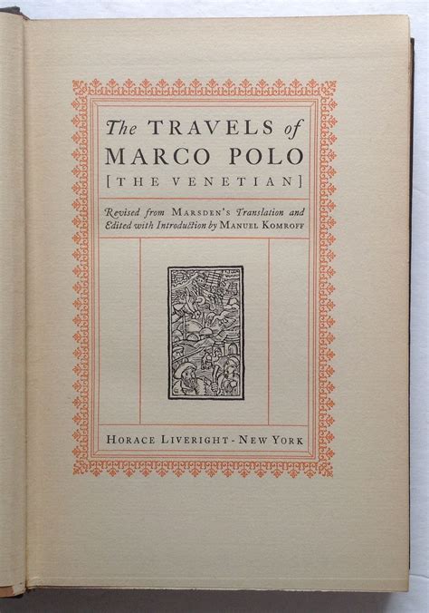 The Travels Of Marco Polo Book Cover