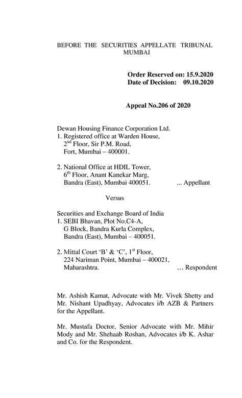 Dewan Housing Finance Corporation Ltd v. Securities and Exchange Board ...