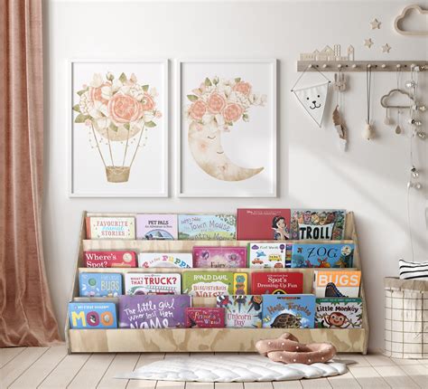 Kids Floor Bookshelf - Extra Large | Montessori | Kids Bookshelf - Moon ...
