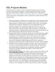 Image result for ESL Program Models