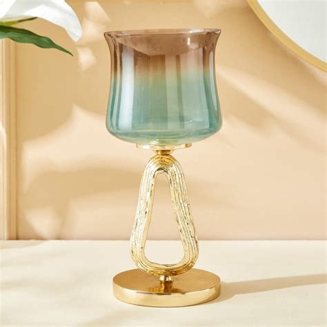 Buy Eternity Viva Ribbon Glass Hurricane Candle Holder from Home Centre ...