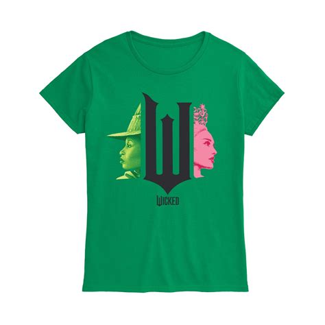 Wicked - Elphaba And Glinda Side Profile - Women's Fitted Graphic T ...