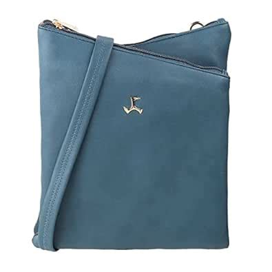 Mochi Blue Faux Leather Premium Zipper Casual Sling Bag For Women (66 ...