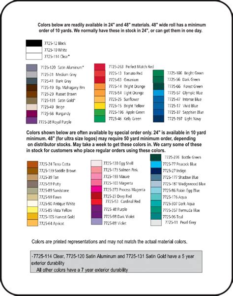 Image result for 3M Vinyl Color Chart