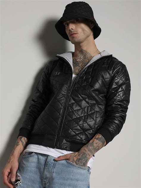 ₹1,349 | Campus Sutra Men's Black Quilted Puffer Jacket With Zip ...