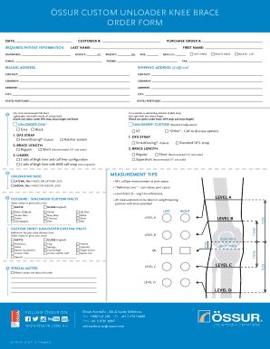 Ssur Custom Unloader Knee Brace Order Form - Ossur - Fill and Sign ...