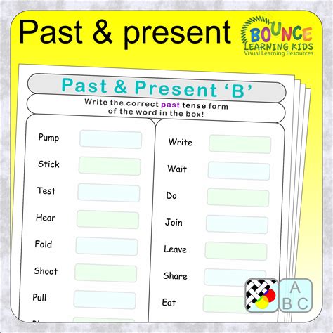 Present To Past Tense Worksheets