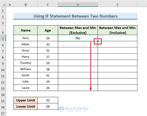 Image result for Excel Logic Between Two Numbers