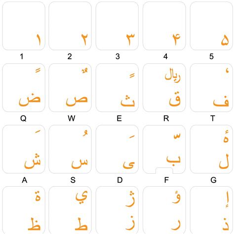Buy 4Keyboard FARSI (Persian) Keyboard Stickers with Orange Lettering ...