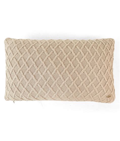Crest Linen Cotton Knitted Decorative 12 X 20 Inches Cushion Cover ...