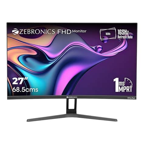 Zebronics 27 inch Curved (1500R) 165Hz Gaming Monitor with FHD 1080p ...