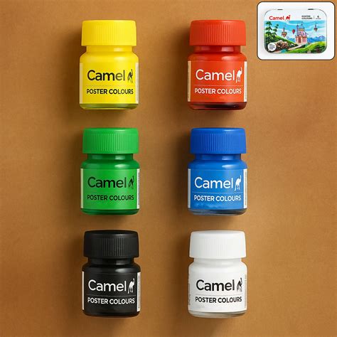 Camel Poster Colours 6 Assorted Shades with Free Palette (10 ml Each)