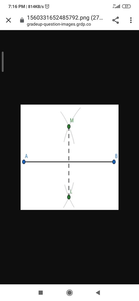 draw a line segment AB of length 6.4cm and construct its axis of ...