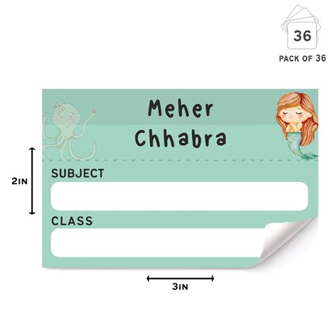 Mini School Book Labels - Little Mermaid – Popup Kids