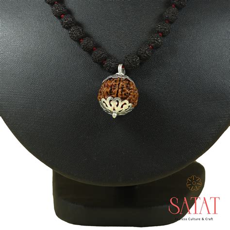 Pure Silver Cap Rudraksha | Chandi Cap Rudraksha Locket & Mala | Satat ...