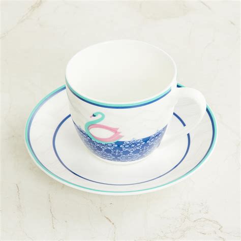 Buy Foley Multicolour Printed Bone China Cup and Saucer Set - 250ml ...