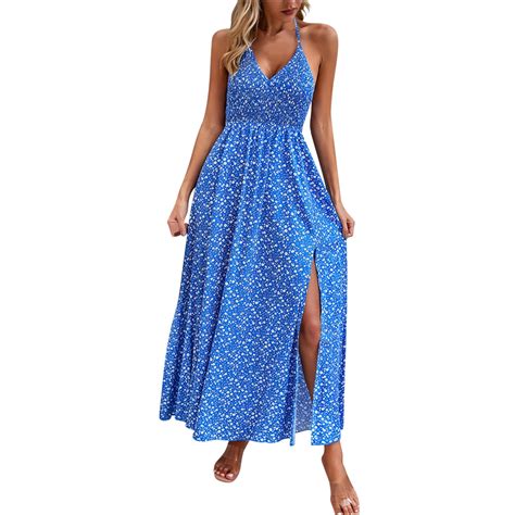 pimelu Dresses for Women Sundresses for Women Bohemian Beach Elastic ...