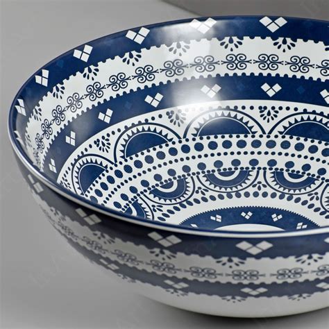 InArt Ceramic Tabletop Wash Basin, 39 x 39 x 14 CM, Round, Blue, Premi ...