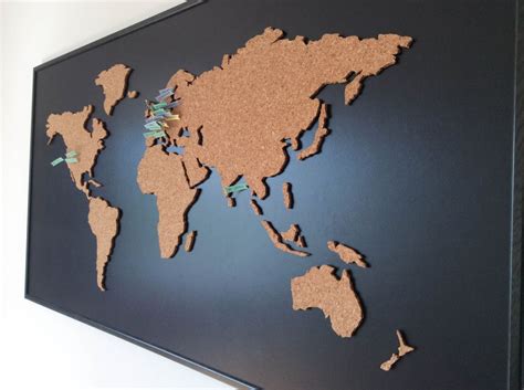Cork Board World Map Black | Etsy Canada | Diy room decor, Diy home ...