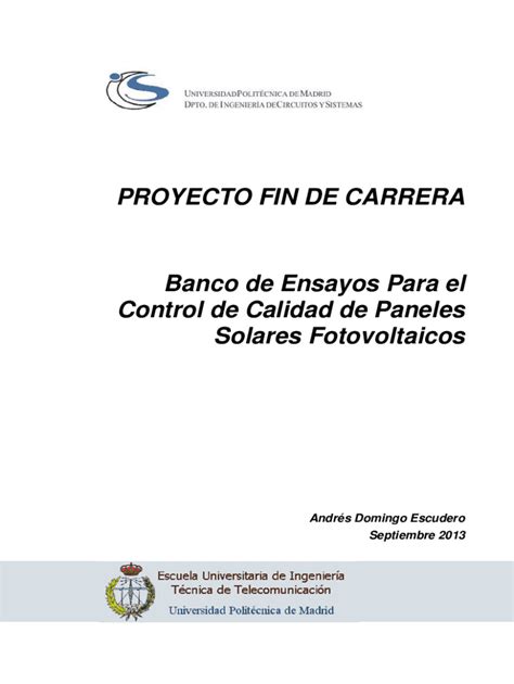 Completable En línea oa upm Banco de ensayos para el control de calidad ...