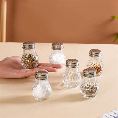 Restaurant Style Glass Salt Pepper Shakers Set Of 6 50ml Online ...