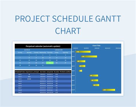 Project Schedule Gantt Chart Excel Template And Google Sheets File For ...