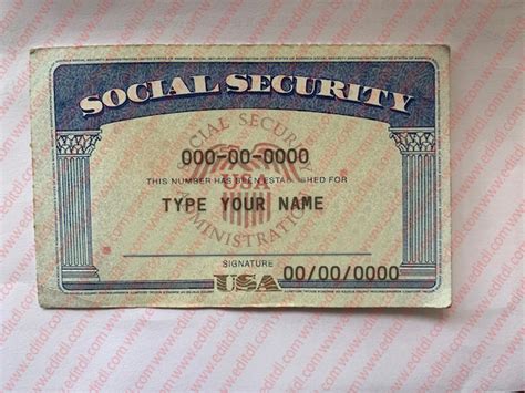 Social security card template front and back-editssc